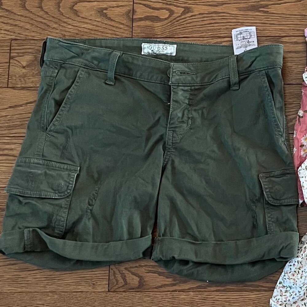 Guess Women's Green Cargo Shorts